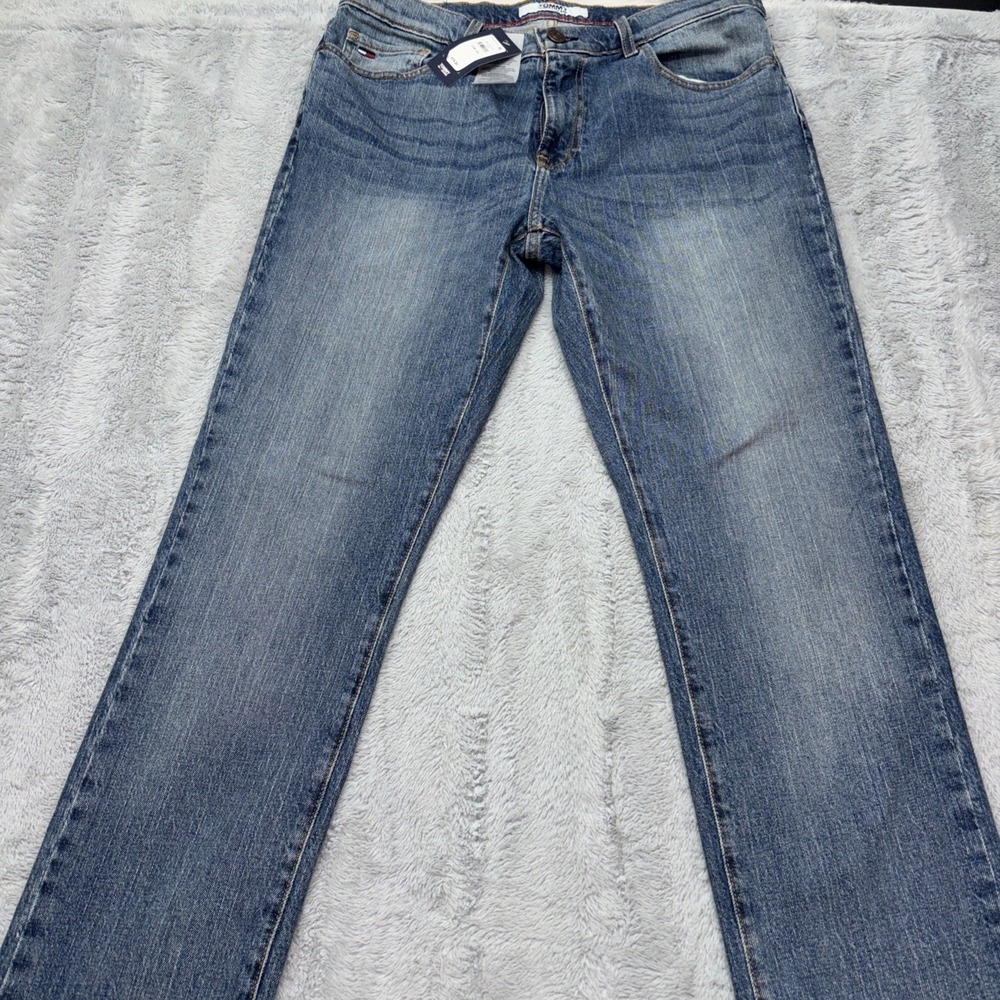 Tommy Hilfiger Premium Denim Jean Mens 33w 32L Blue Custom Straight‎
